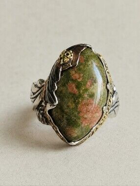 Carolyn Pollack Relios Unakite SS Ring – Ladybug Brass & Copper Accents